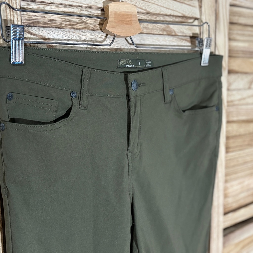 Prana Olive Green Athleisure Pants Size 8 - Picture 6 of 9